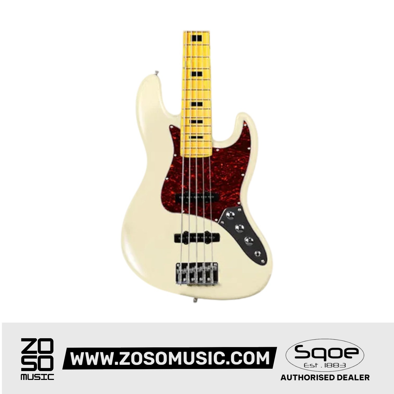 SQOE 5 Strings Jazz Bas Guitar, Maple Fretboard