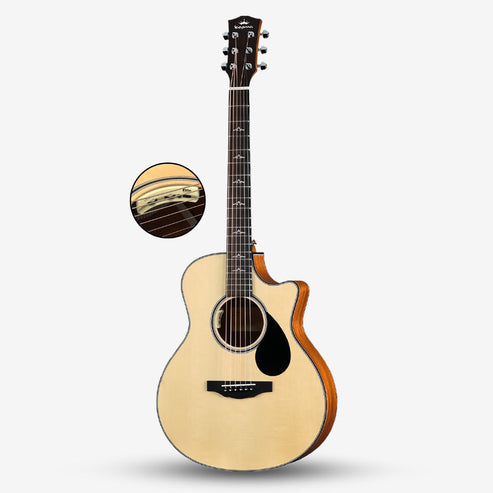 Kepma FC Mini SM Elite Series 36” Solid Top Travel Acoustic Guitar with Pickup