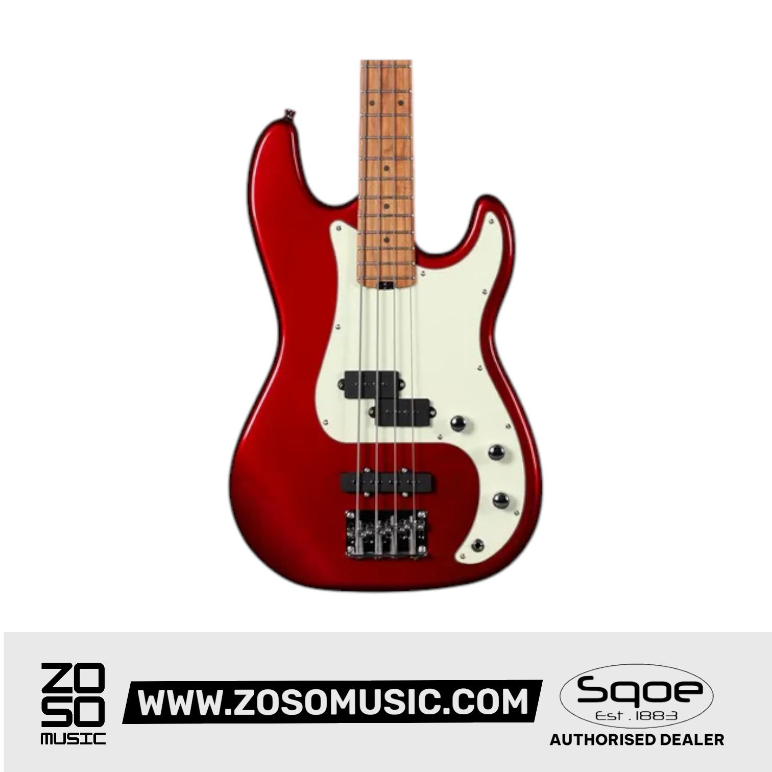 Sqoe SPJ600 Roasted Maple Series PJ 4 String Bass Guitar