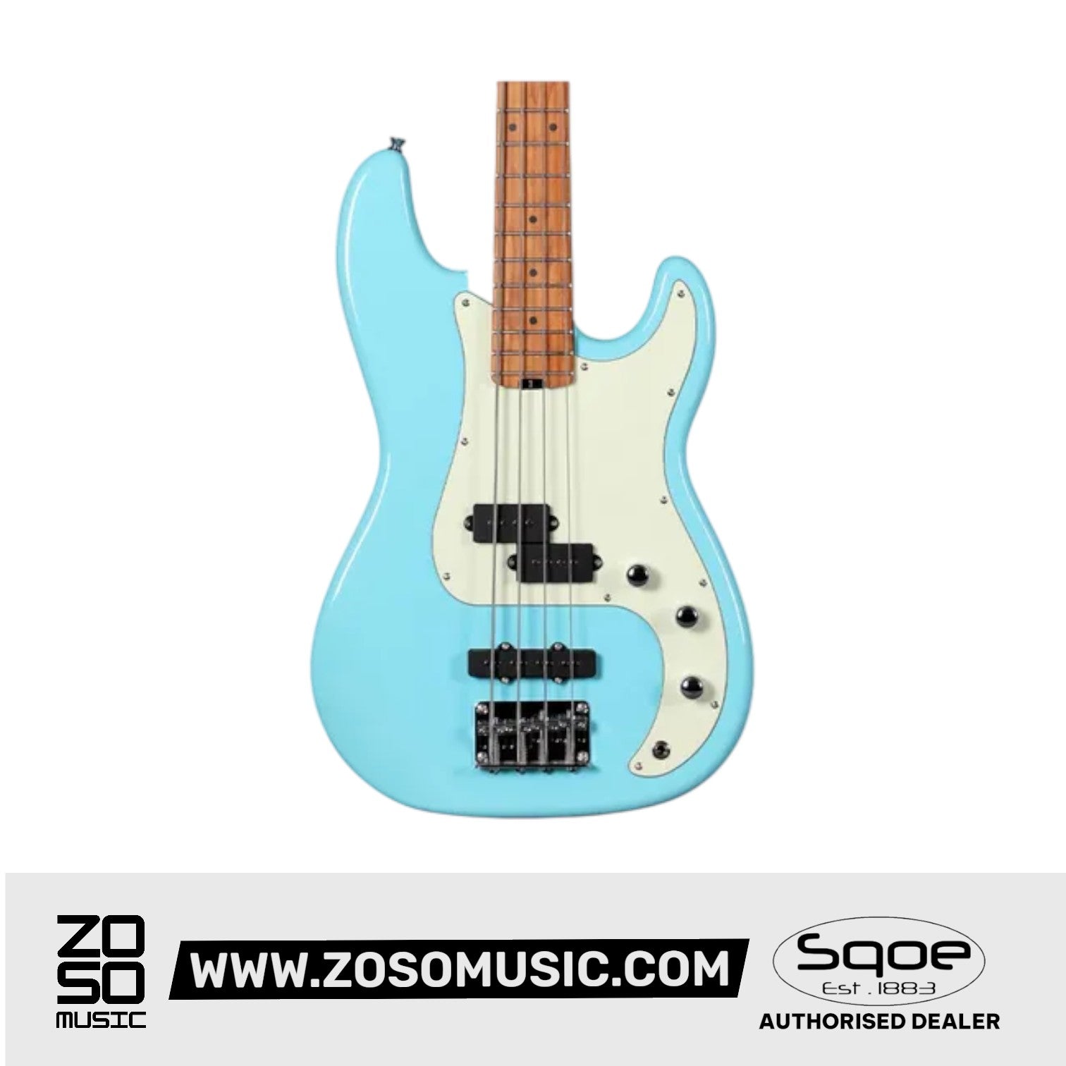 Sqoe SPJ600 Roasted Maple Series PJ 4 String Bass Guitar