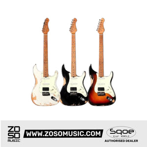 SQOE SEST960 HSS Roasted Maple Relic Series Electric Guitar | Zoso Music Sdn Bhd