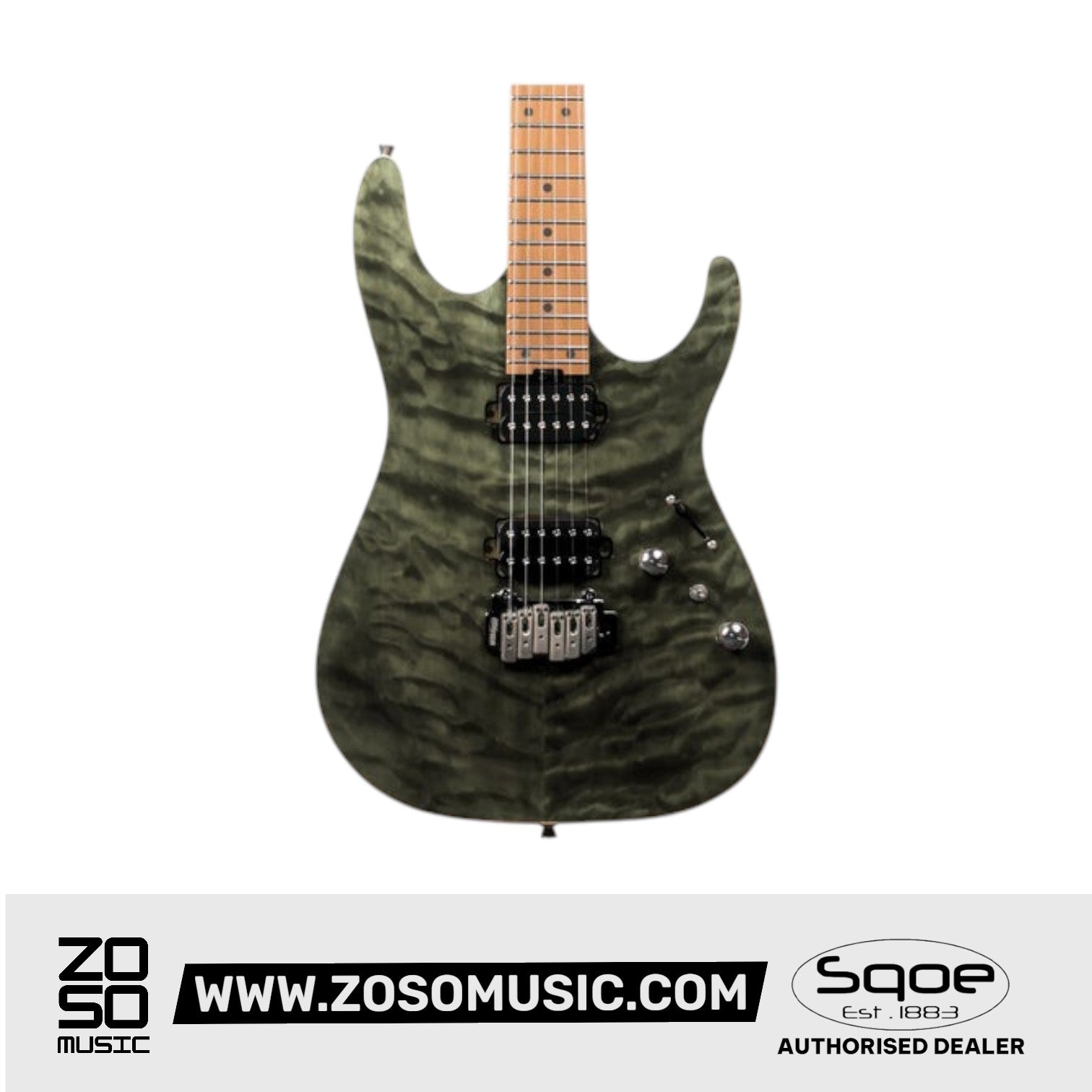SQOE SEIB950 HH Roasted Maple Series Electric Guitar