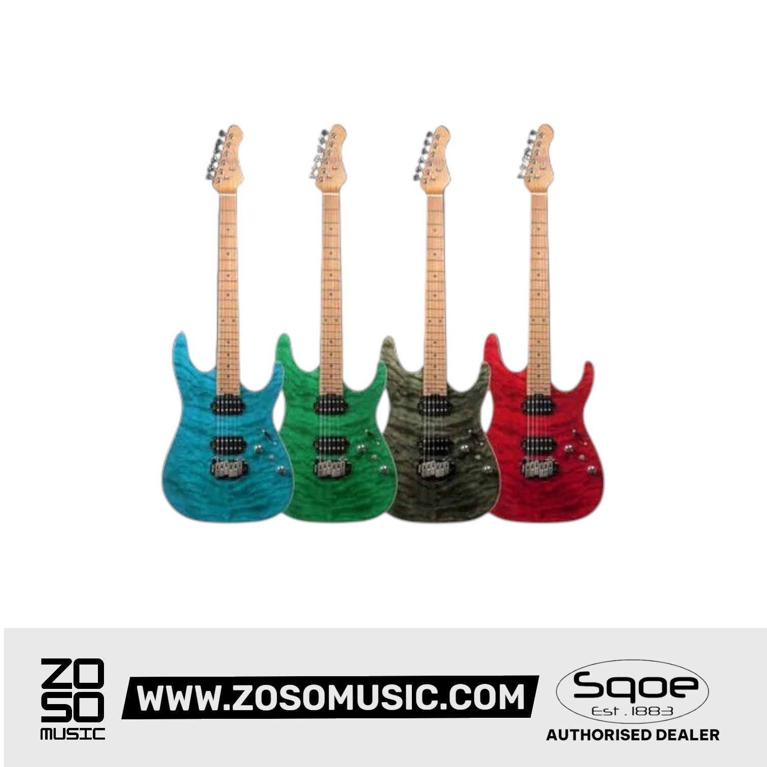 SQOE SEIB950 HH Roasted Maple Series Electric Guitar | Zoso Music Sdn Bhd