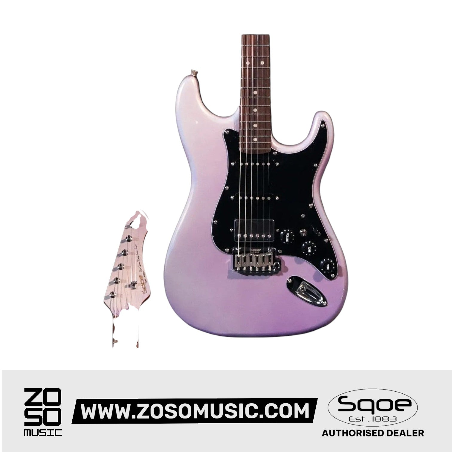 SQOE SEST750 HSS Roasted Maple Series Electric Guitar