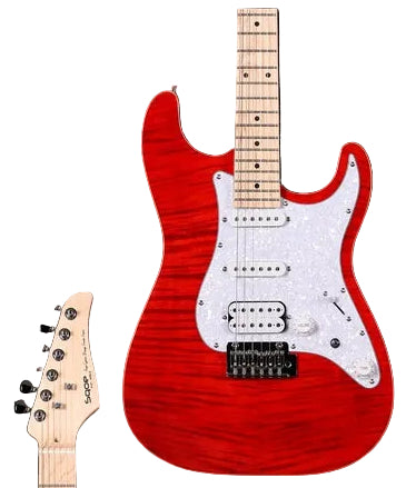 SQOE SEIB680 HSS with Flame Maple Top Electric Guitar