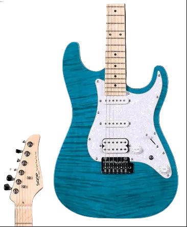 SQOE SEIB680 HSS with Flame Maple Top Electric Guitar