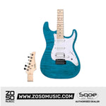 SQOE SEIB680 HSS with Flame Maple Top Electric Guitar