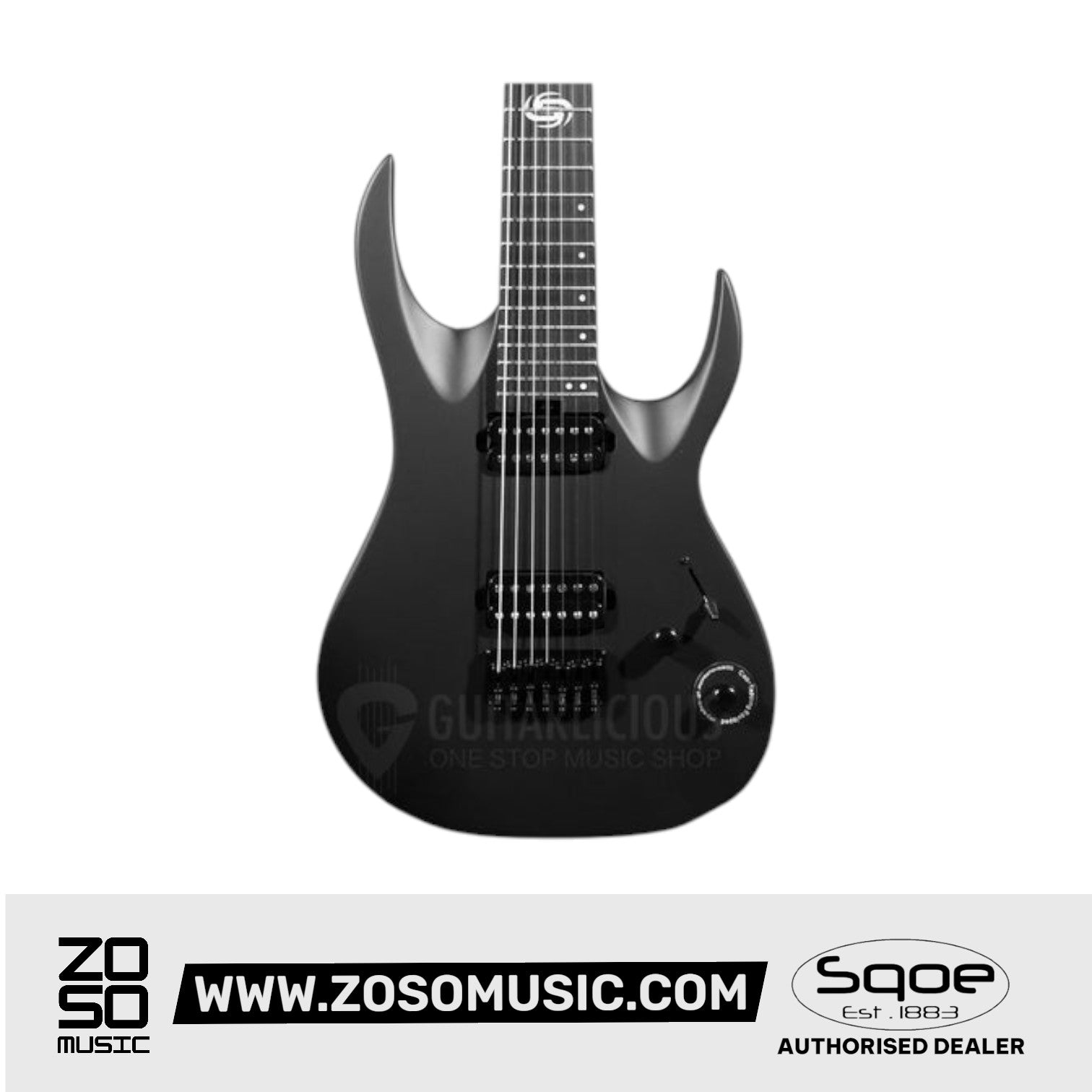SQOE SEIB7S 7 String with Roasted Maple Neck Electric Guitar
