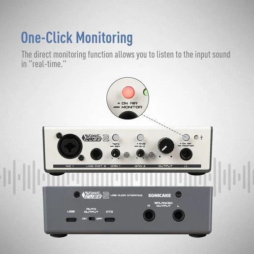Sonicake QAI-23 Sonic Cube 2 Dual-channel Professional Audio Interface Analog Preamp
