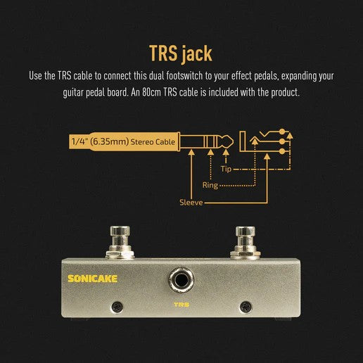 SONICAKE Momentary FootSwitch A/B Dual Way Footswitch Foot Controller with TRS Cable