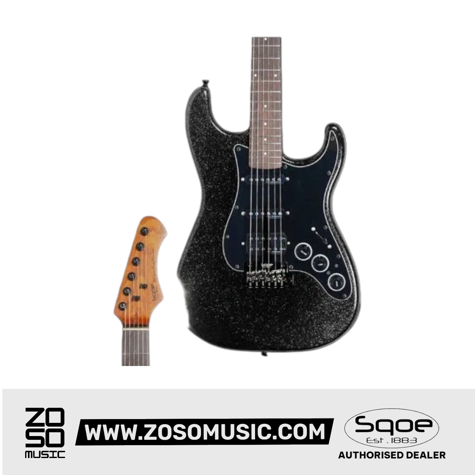SQOE SEST880 HSS Roasted Maple Smart Electric Guitar