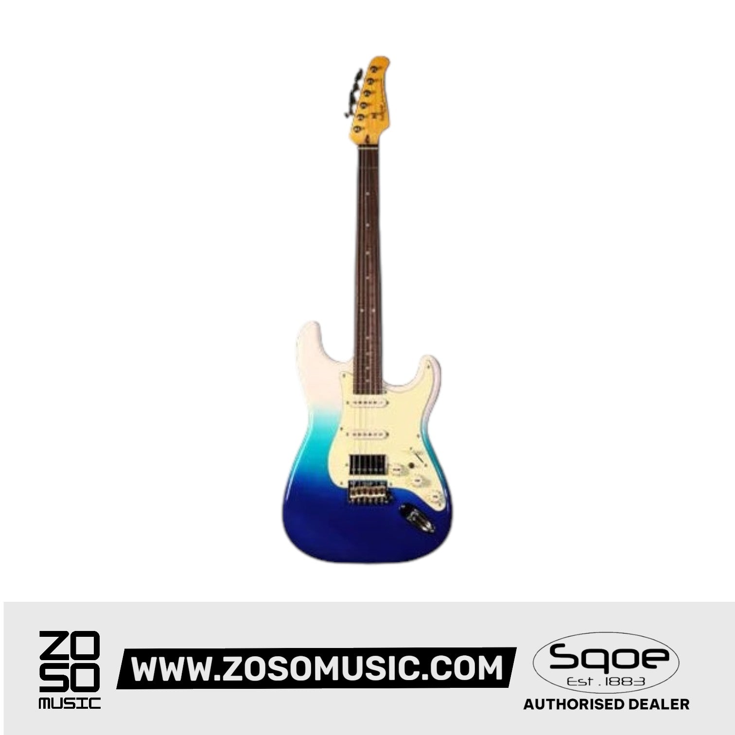 SQOE SEST1001 Custom Series HSS Electric Guitar with Hardcase