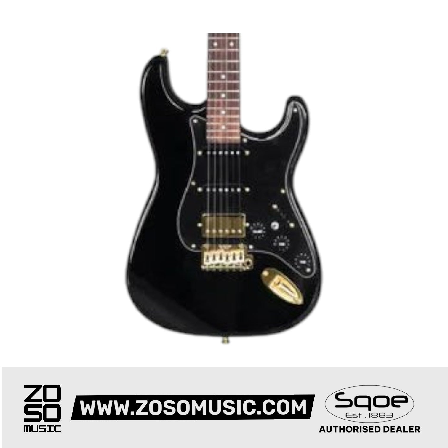 SQOE SEST1009-BK Boutique Custom Series Electric Guitar included Hardcase | Zoso Music Sdn Bhd