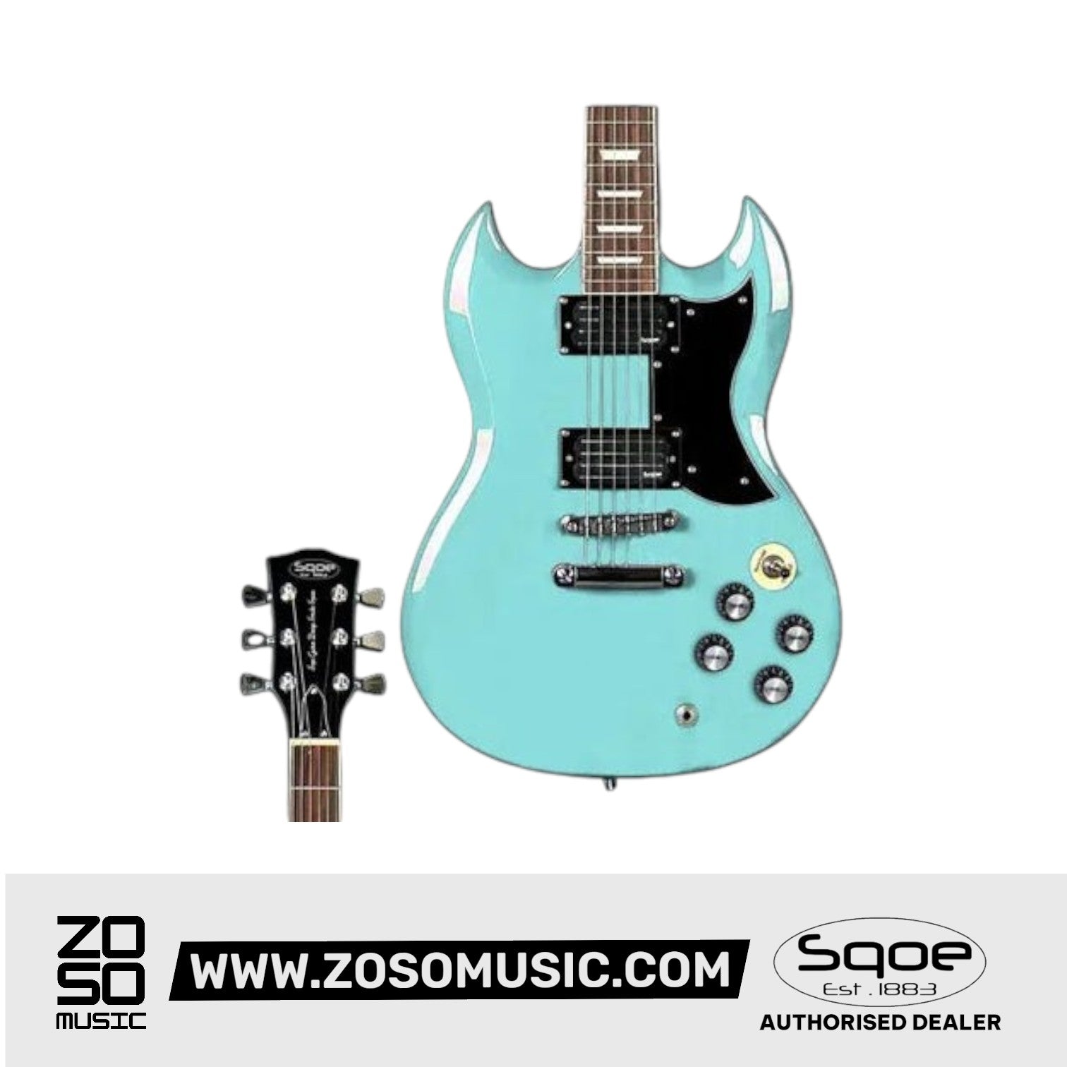 SQOE SESG400 SG Standard Electric Guitar Rosewood Fretboard