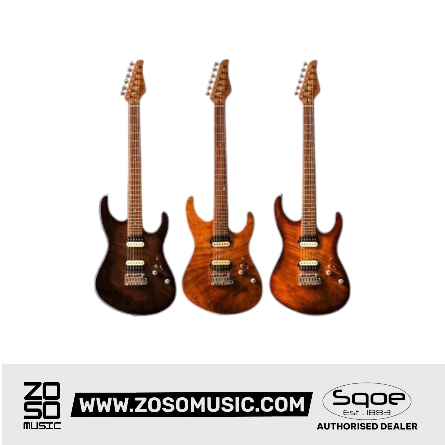 SQOE SEIB999 HH Roasted Maple Series Electric Guitar | Zoso Music Sdn Bhd