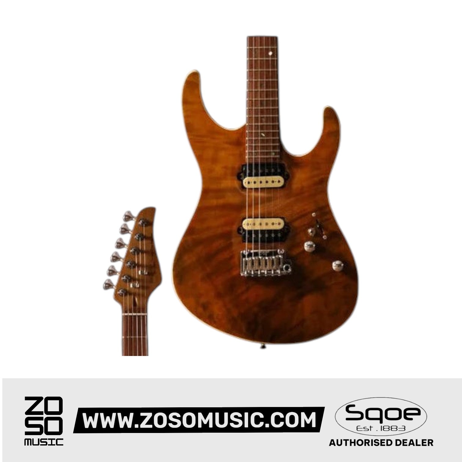 SQOE SEIB999 HH Roasted Maple Series Electric Guitar