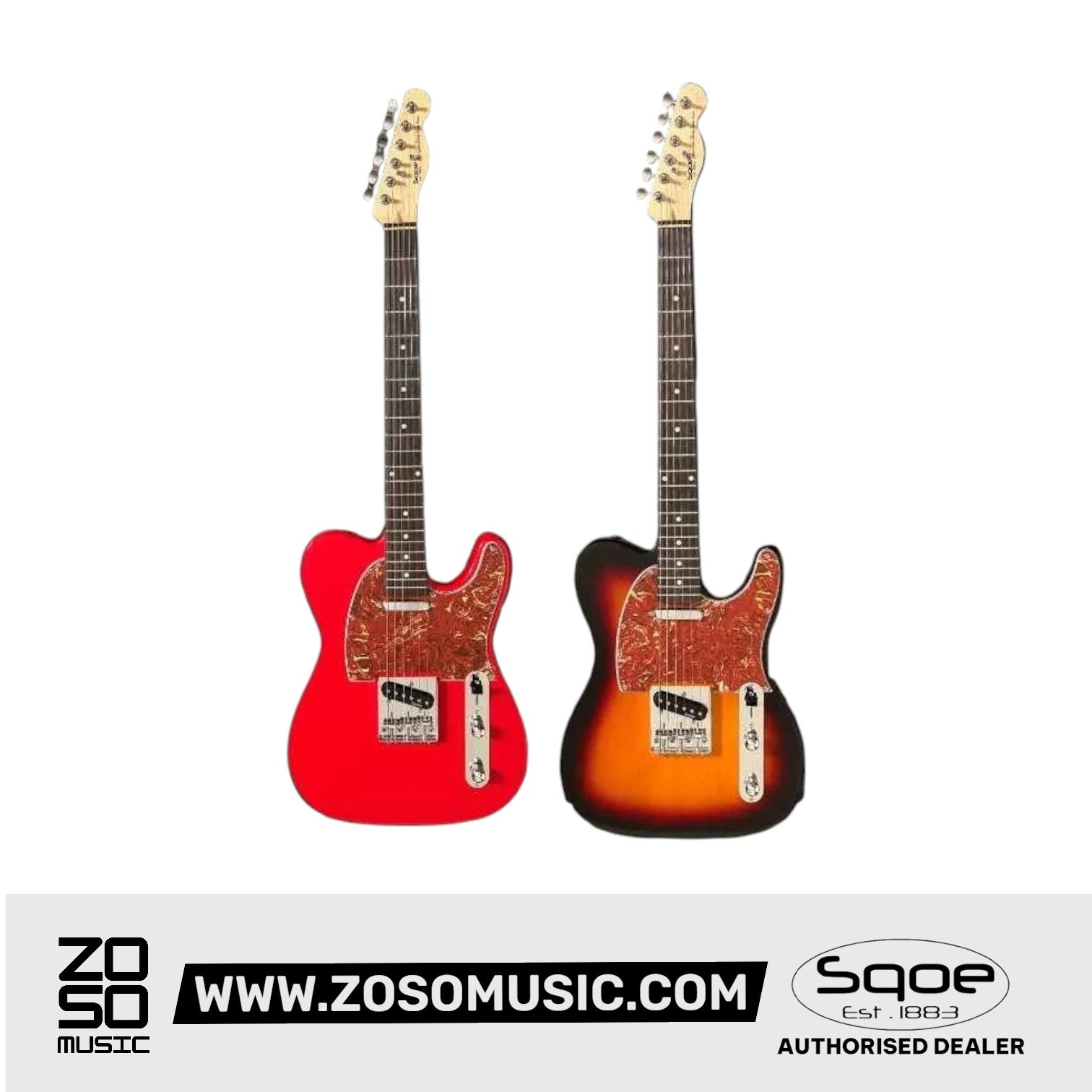 SQOE SETL300 Telecaster Body Electric Guitar with Rosewood FB