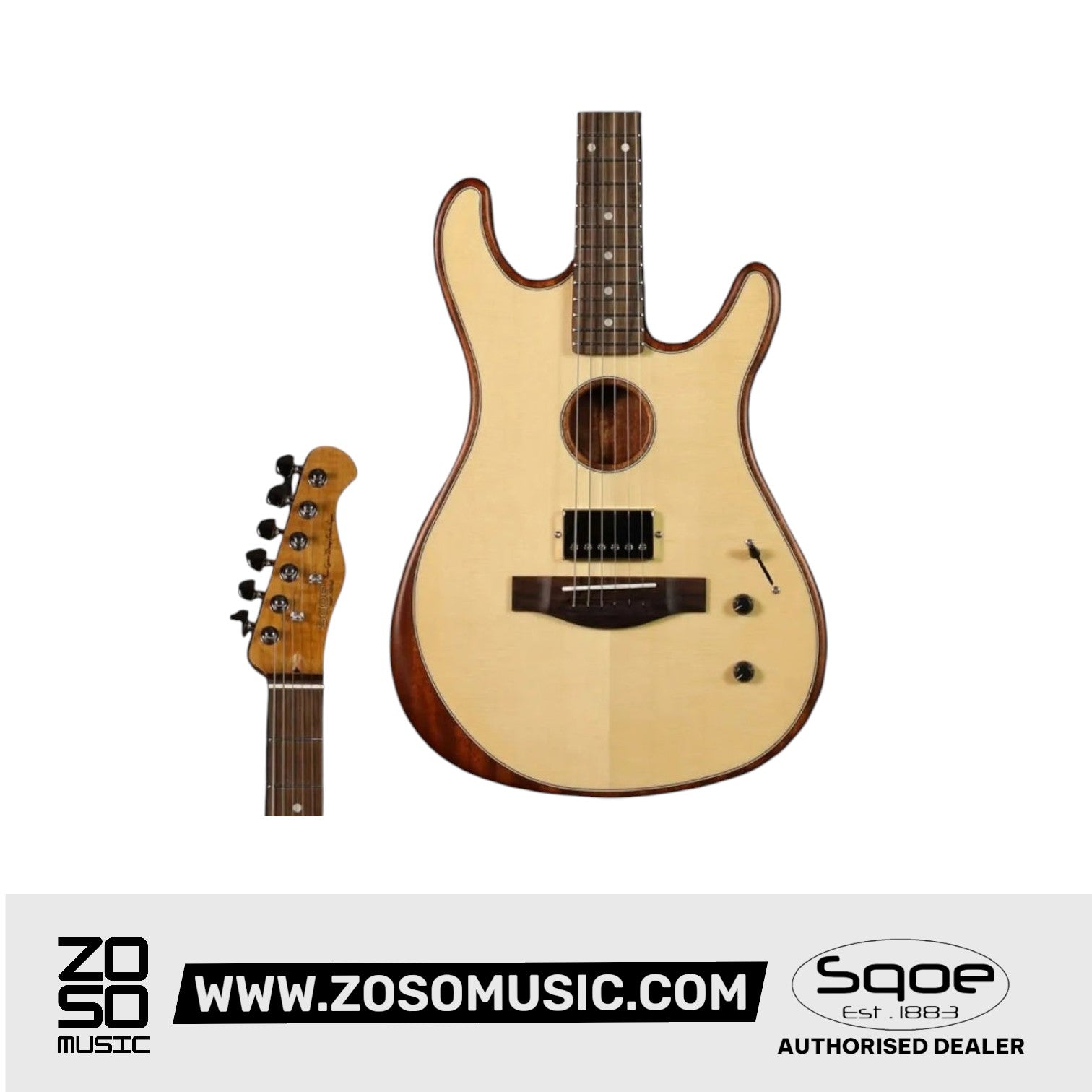 SQOE SEAE930 Acoustasonic Guitar with Humbucker Pickup