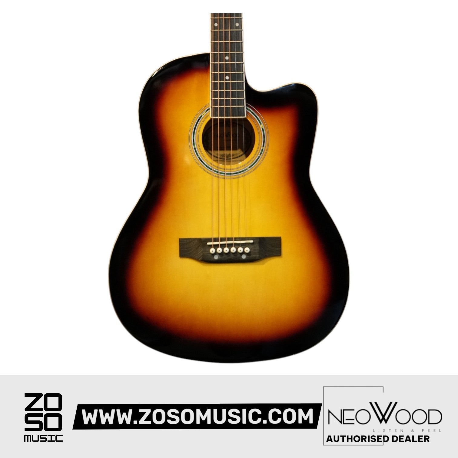 Neowood C10 SB 39Inch Acoustic Guitar Gloss Finish Sunburst | Zoso Music Sdn Bhd