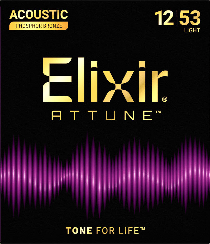 Elixir 21052 Attune Phosphor Bronze Acoustic Guitar Strings Light 12-53 | Zoso Music Sdn Bhd