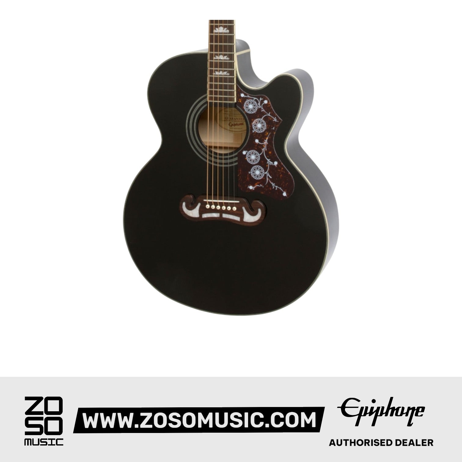 Epiphone EEJ2BKGH1 J-200 EC Studio Acoustic Electric Guitar Black |  EPIPHONE |  ACOUSTIC GUITAR |  Zoso Music