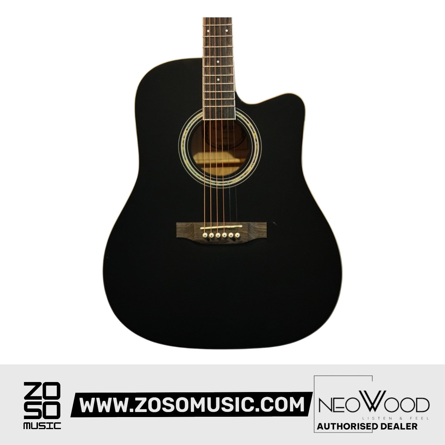 Neowood ED10 N 41IN Acoustic Guitar W/Pickup Matte Finisih Black | Zoso Music Sdn Bhd