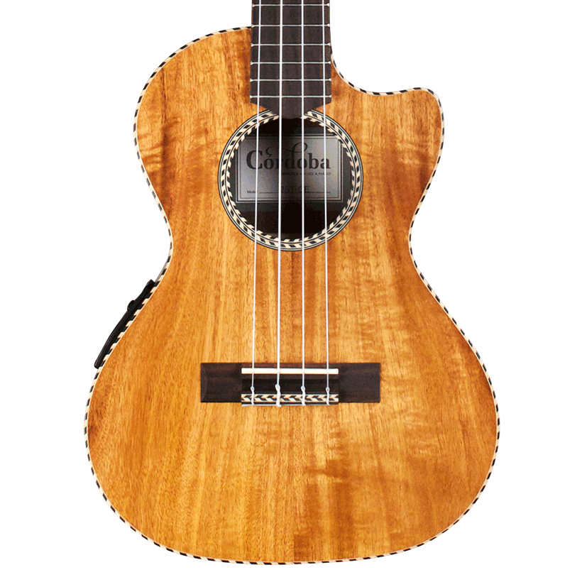 Cordoba 25T-CE Tenor Electric Ukulele - Acacia Top, Figured Acacia Back & Sides | Zoso Music Sdn Bhd
