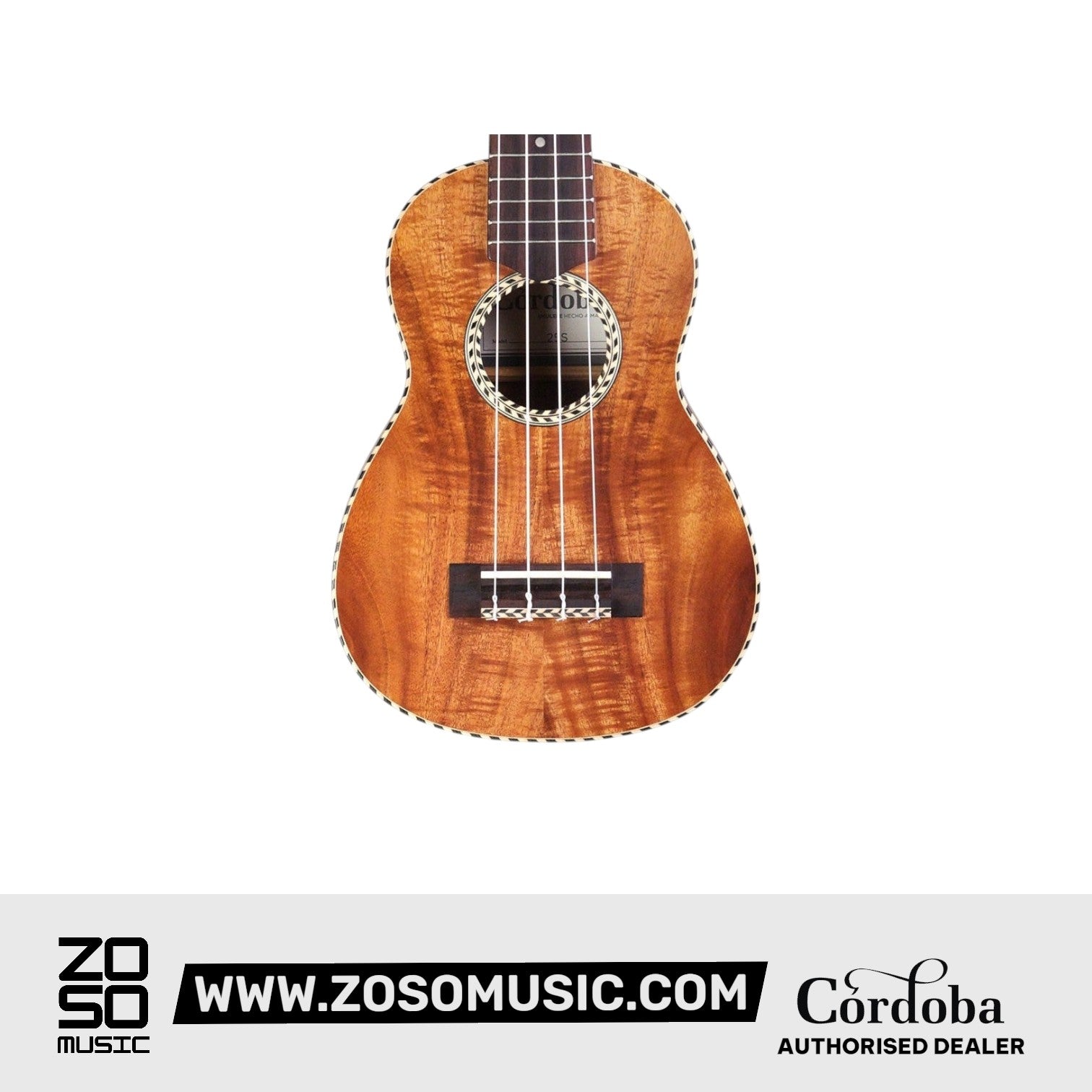 Cordoba 25S Acacia Soprano Ukulele - Acacia Top, Figured Acacia Back & Sides | Zoso Music Sdn Bhd