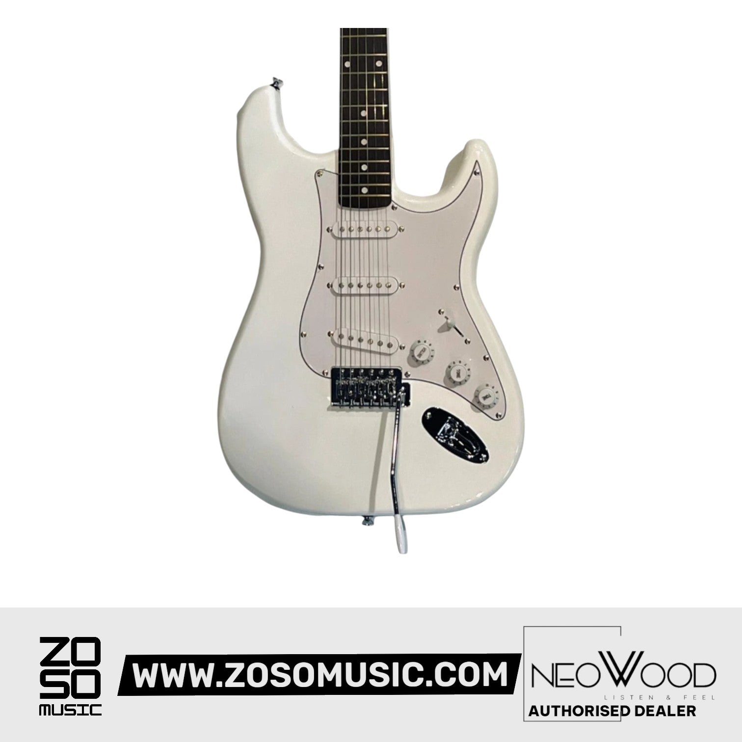Neowood ST111 BK Stratocaster Electric Guitar SSS White  Zoso Music Sdn Bhd