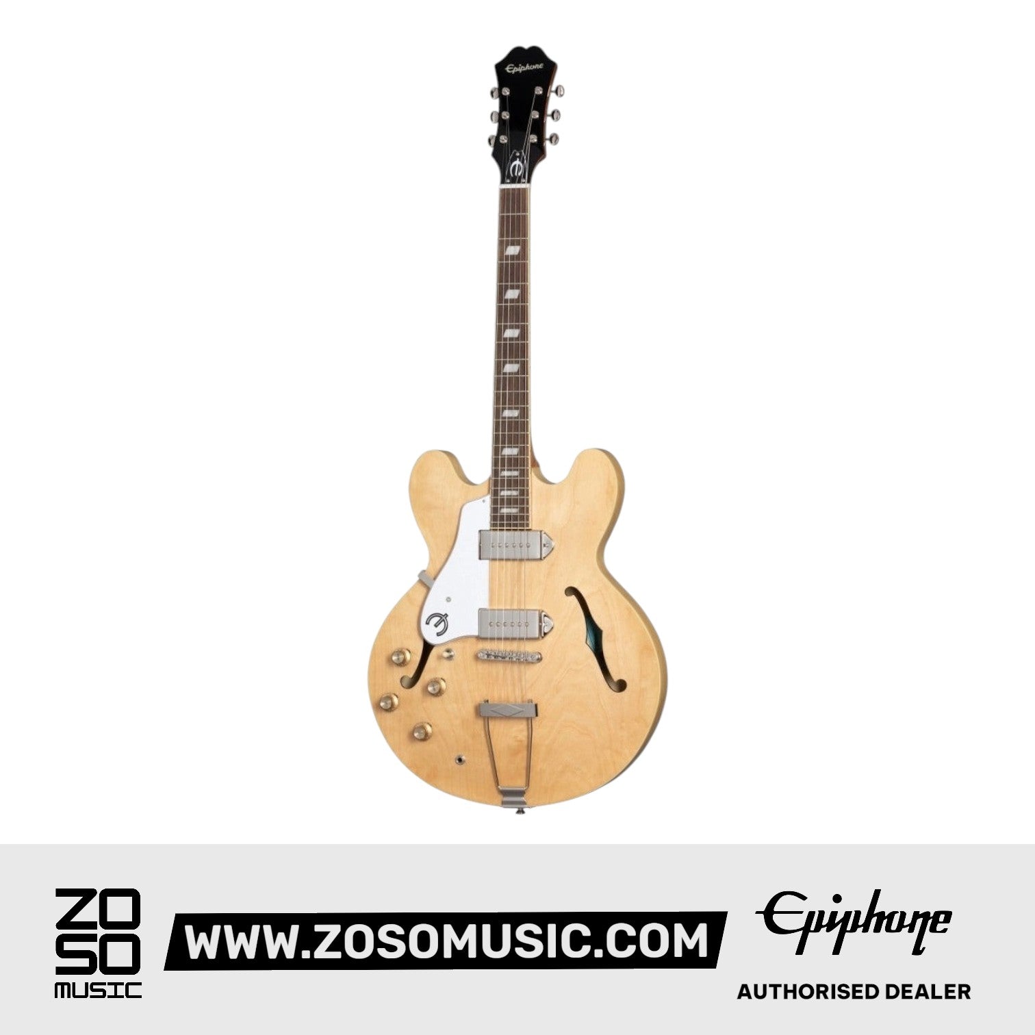 Epiphone EOCANANH1L Casino Left-handed Hollowbody Electric Guitar - Natural |  EPIPHONE |  ELECTRIC GUITAR |  Zoso Music
