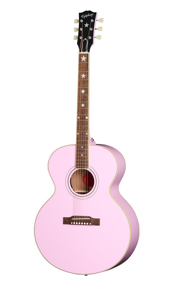 (Epiphone Inspired by Gibson Custom) Epiphone ECJ180LSPNKNH1 J-180 LS Acoustic-Electric Guitar - Pink