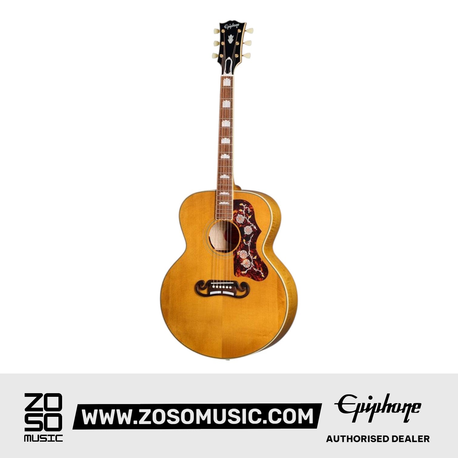 (Epiphone Inspired by Gibson Custom) Epiphone ECJ2057NAVGH1 1957 SJ-200 Acoustic-Electric Guitar - Antique Natural |  EPIPHONE |  ACOUSTIC GUITAR |  Zoso Music