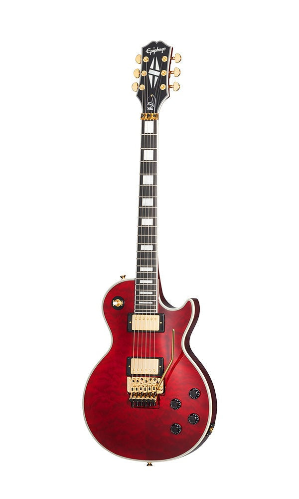 Epiphone EILPACQALRUBGH1 Alex Lifeson Les Paul Custom Axcess Electric Guitar, Case Included - Ruby