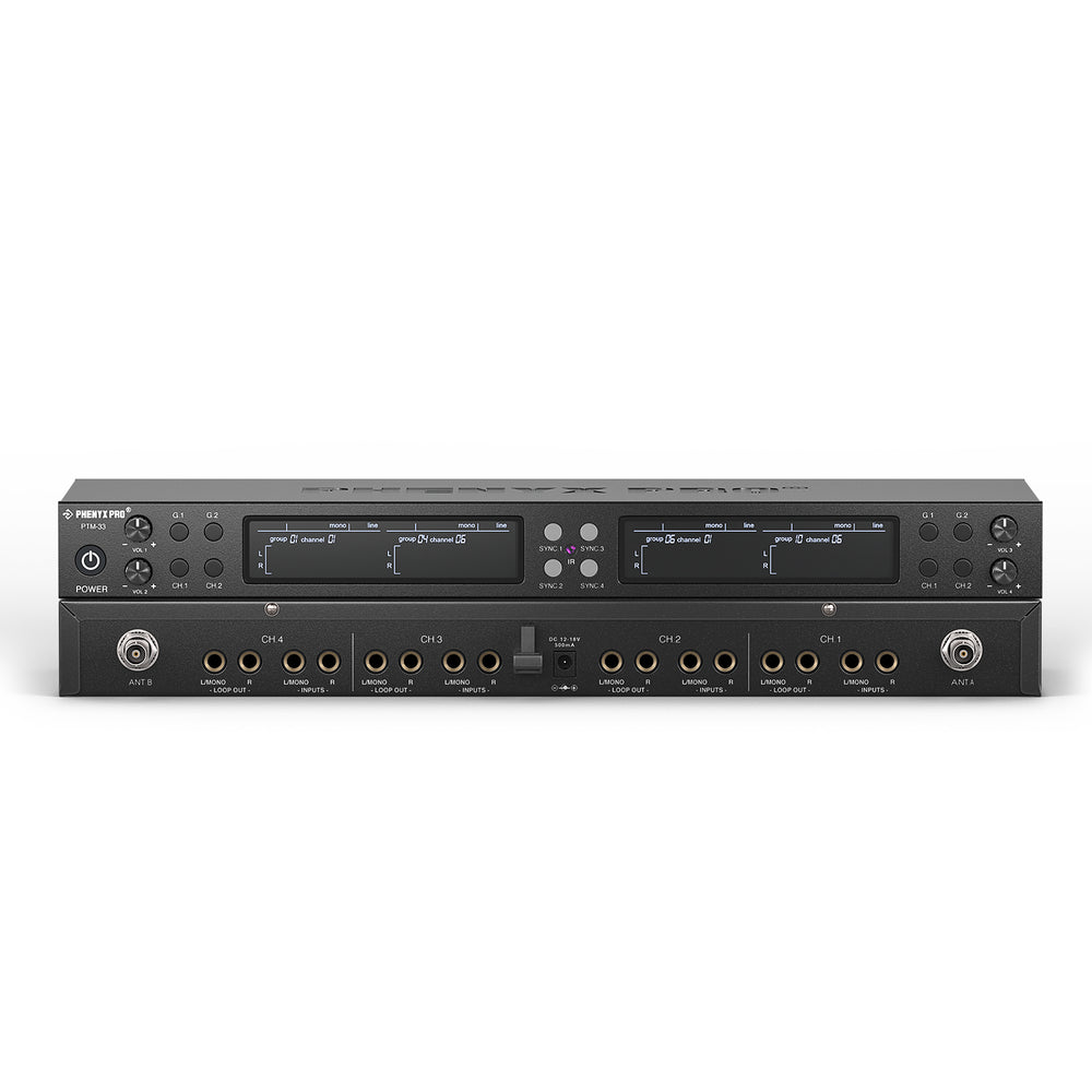 Phenyx Pro PTM-33-4B UHF Mono Wireless In-Ear Monitor System with 4 Bodypacks