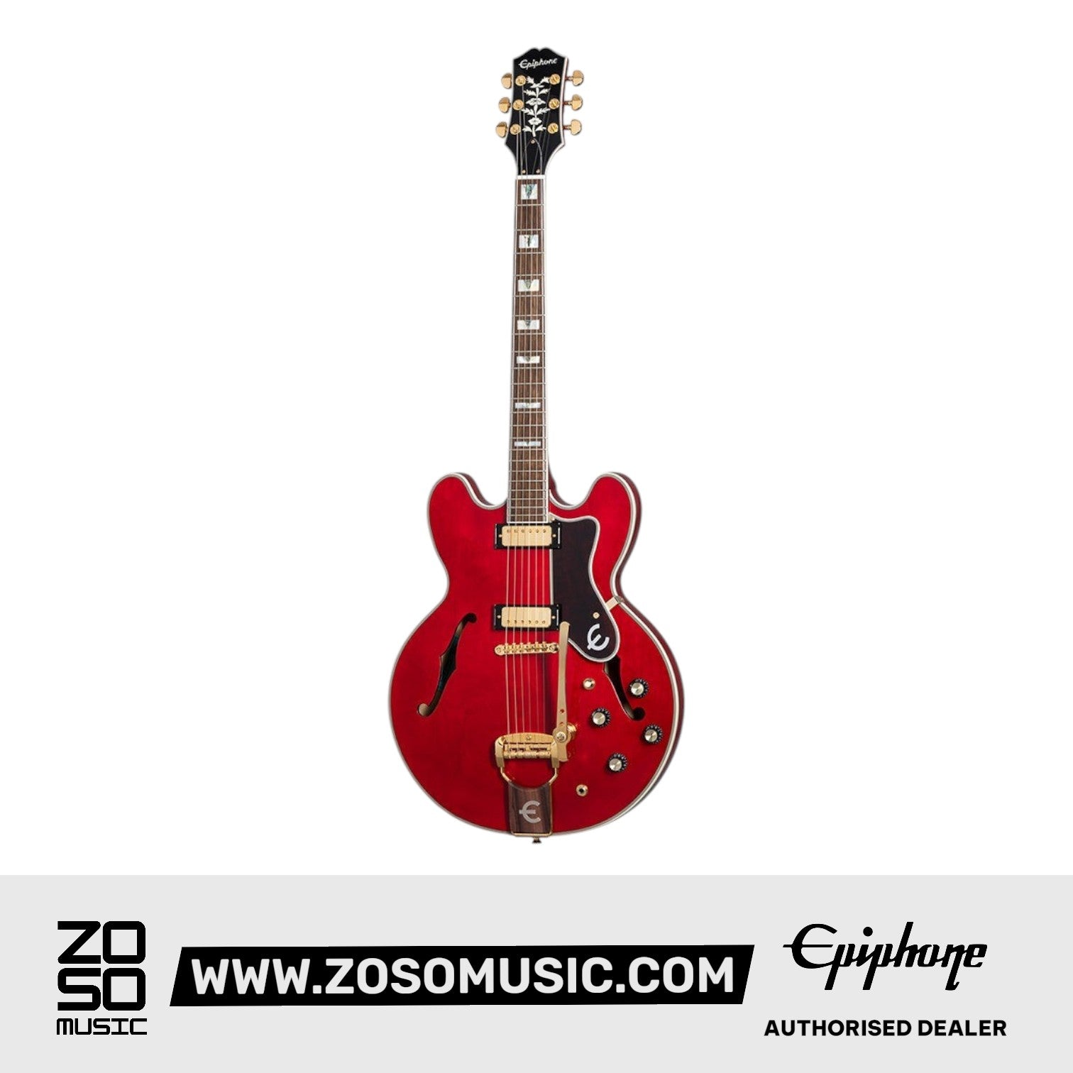 Epiphone EOSHCHGH3 150th Anniversary Sheraton Semi-hollowbody Electric Guitar, Case Included - Cherry |  EPIPHONE |  ELECTRIC GUITAR |  Zoso Music
