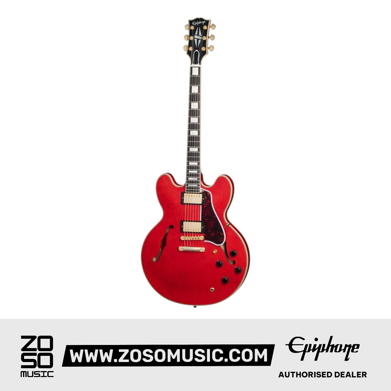 (Epiphone Inspired by Gibson Custom) Epiphone EC35559CHVGH1 1959 ES-355 Semi-Hollowbody Electric Guitar - Cherry Red |  EPIPHONE |  ELECTRIC GUITAR |  Zoso Music