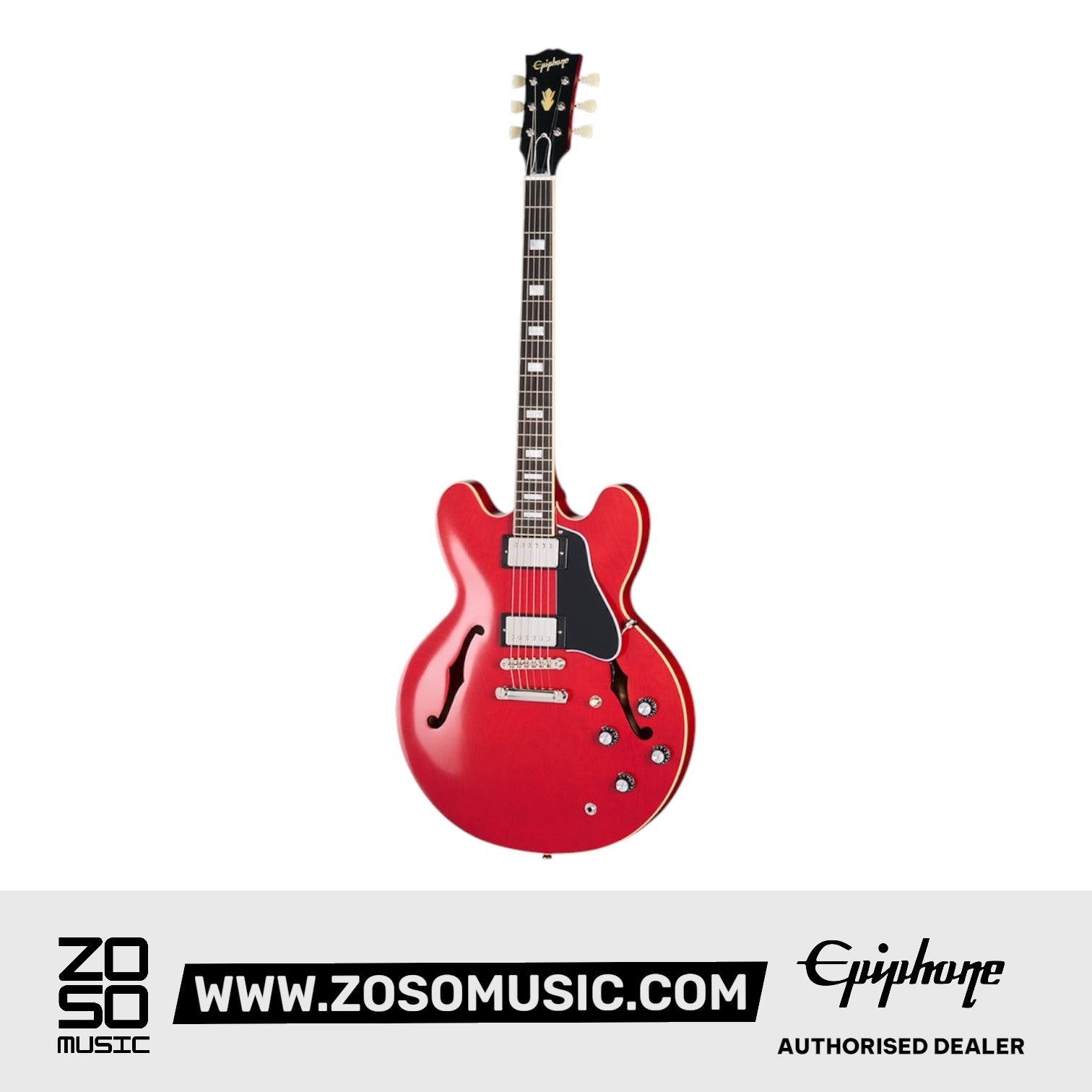 Epiphone 1962 Gibson ES-335 Reissue '60s Cherry Semi-hollow Electric Guitar - Sixties Cherry |  EPIPHONE |  ELECTRIC GUITAR |  Zoso Music