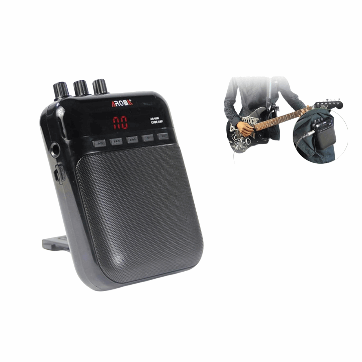 Aroma AG-03M Cube Guitar Amp 5 Watts (Rechargeable) | Zoso Music