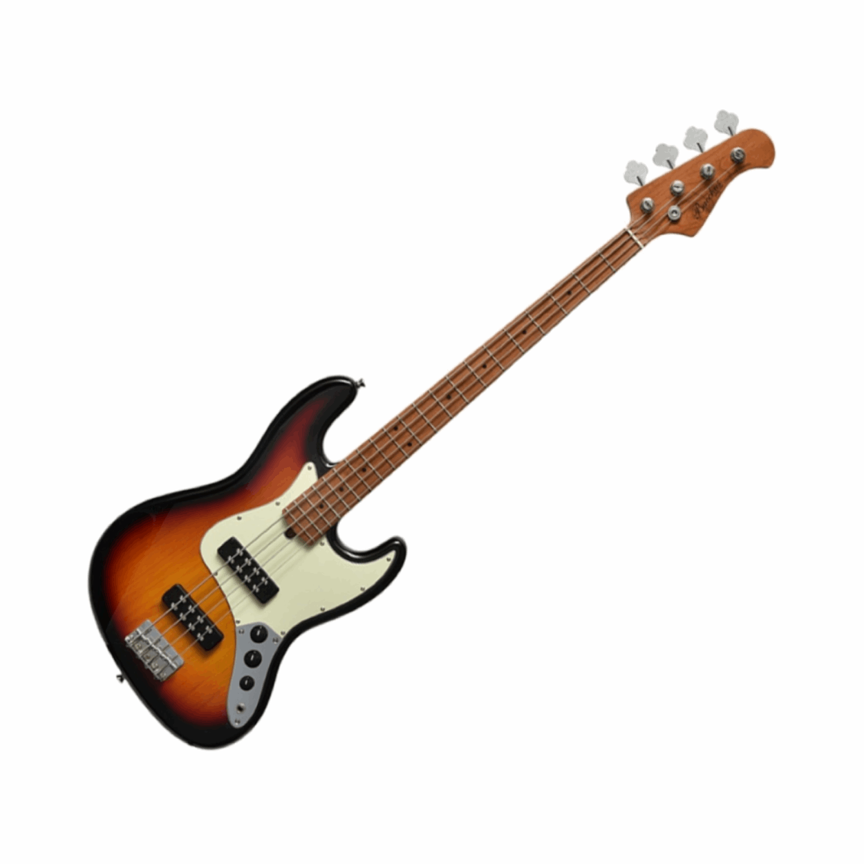 Bacchus Bjb-2-rsm/m-3ts Universe Series Roasted Maple Electric Bass, 3 Tone Sunburst With Bag