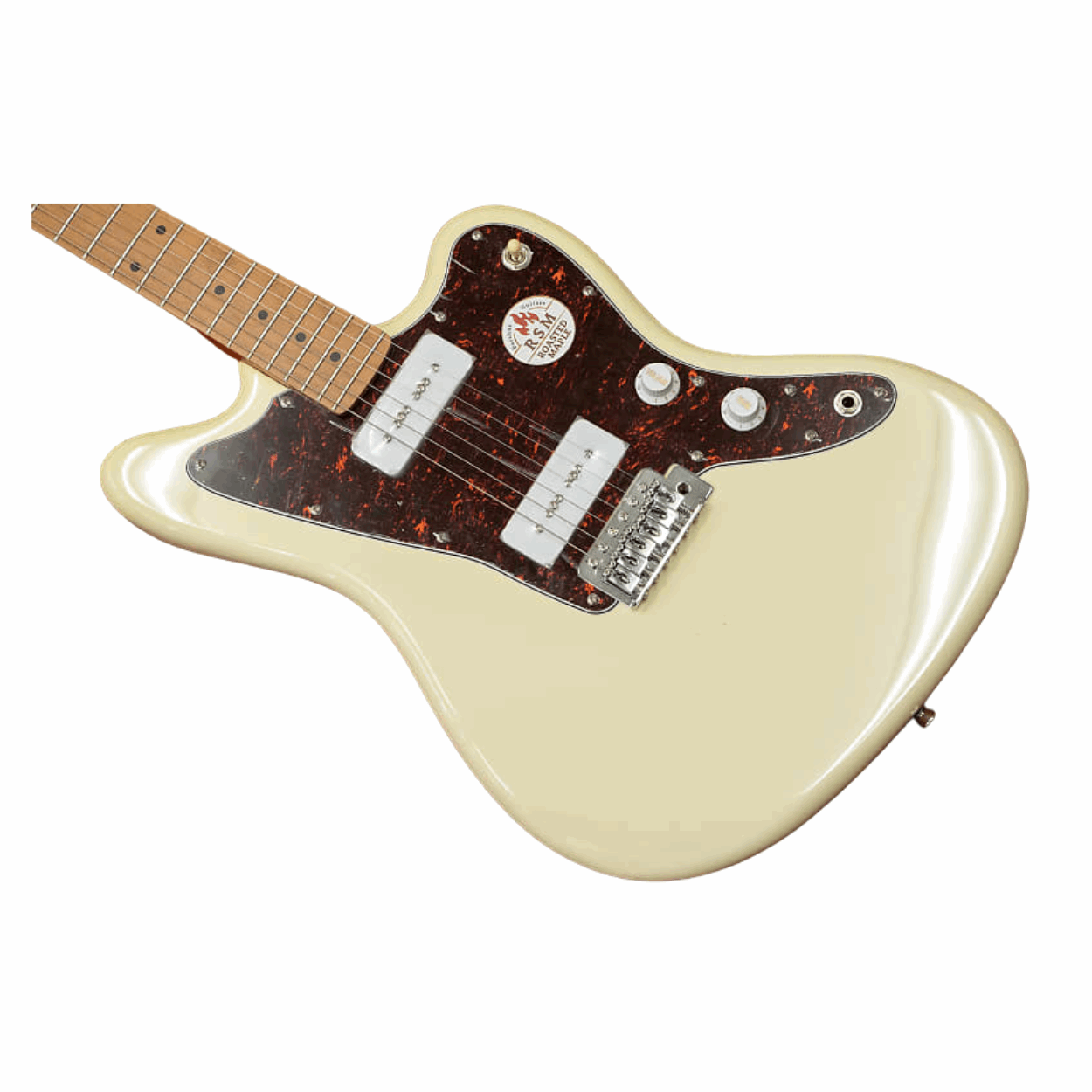Bacchus Bjm-1rsm/m-owh Universe Series Roasted Maple Electric Guitar, Olympic White With Bag