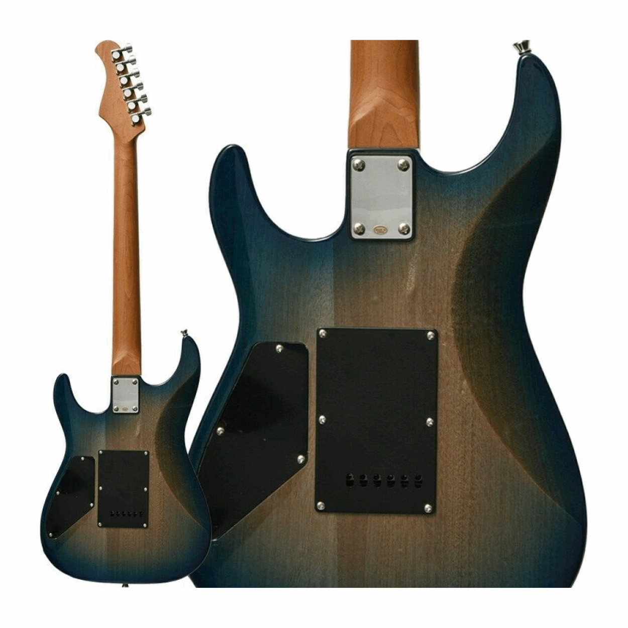 Bacchus Imperial24-bp-rsm/m Universe Series Roasted Maple Electric Guitar, Blue Burst With Bag