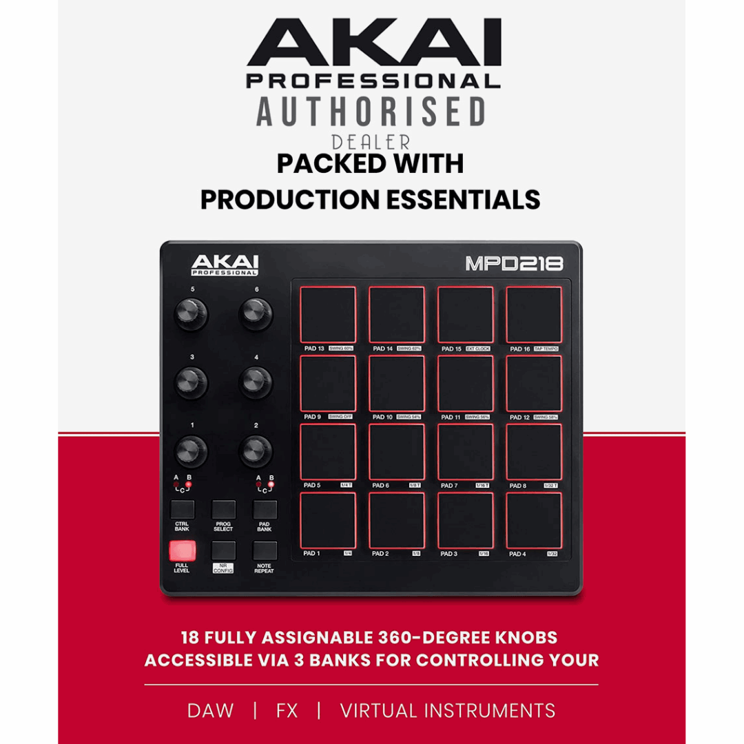 AKAI MPD218 PAD CONTROLLER WITH 16 MPC PADS | AKAI PROFESSIONAL , Zoso Music