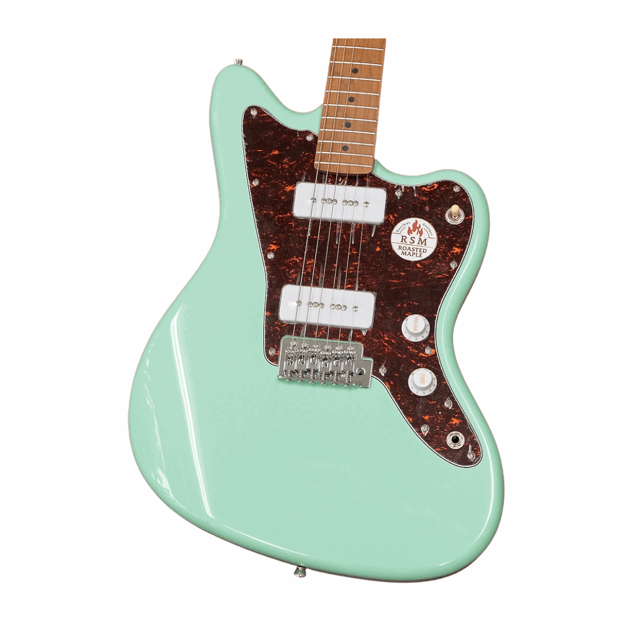 Bacchus Bjm-1rsm/m-sfg Universe Series Roasted Maple Electric Guitar, Sea Foam Green With Bag