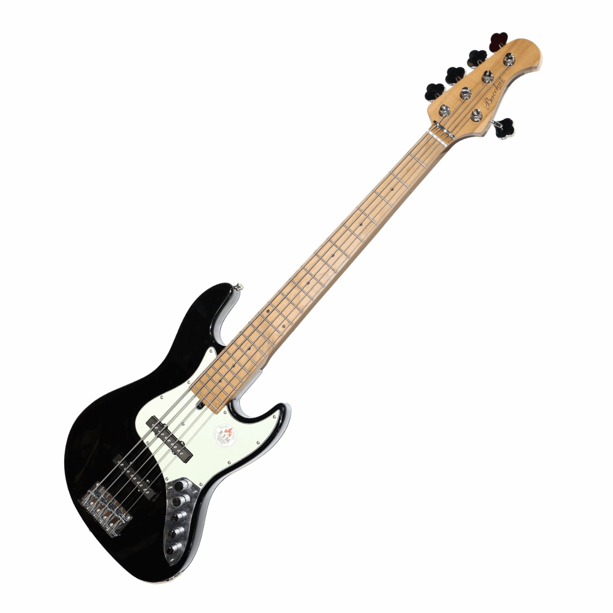 Bacchus Wjb5-630-rsm/m-blk Universe Series Roasted Maple 5-string Electric Bass, Black With Bag