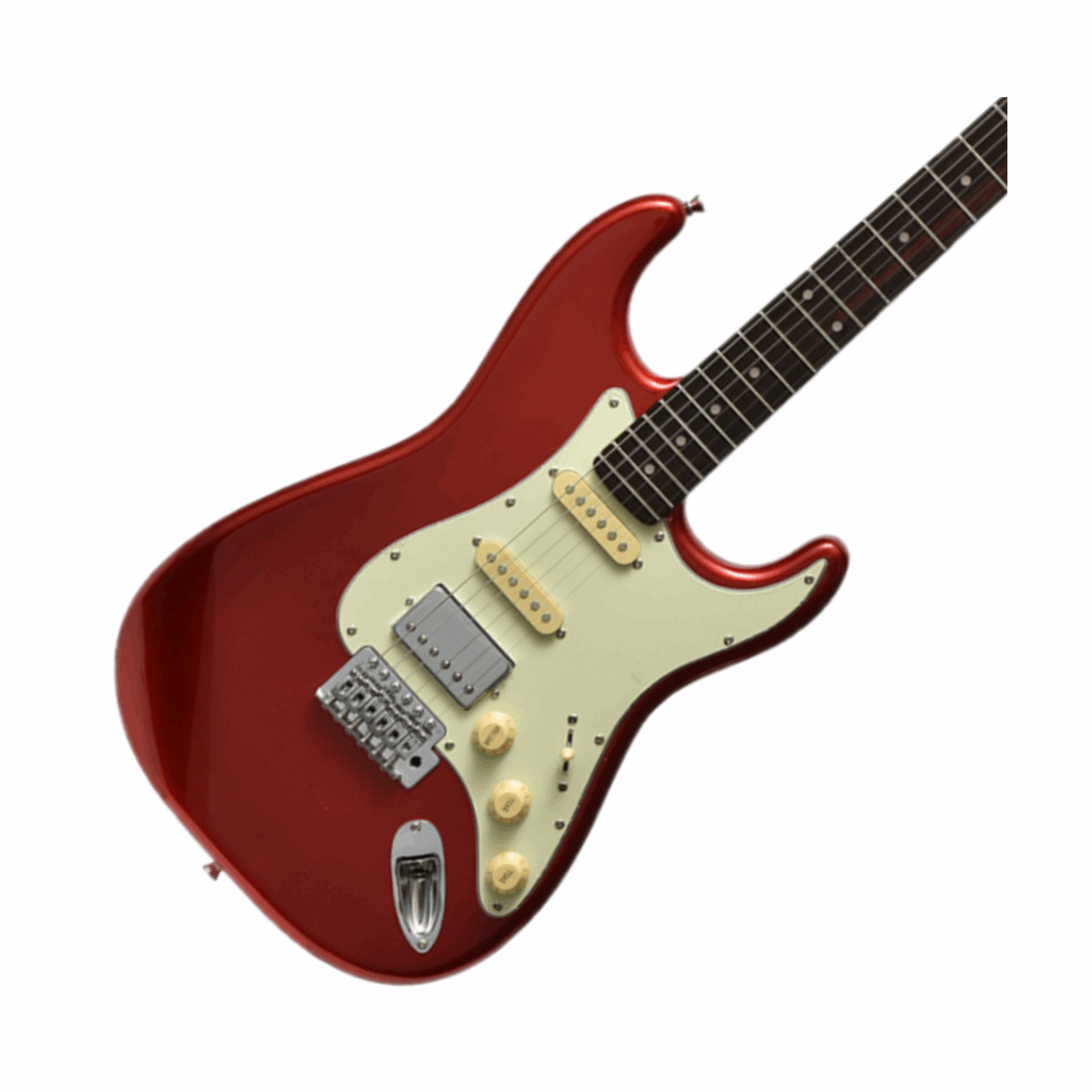Bacchus Bst-2-rsm/r-car Universe Series Roasted Maple Electric Guitar,candy Apple Red With Bag