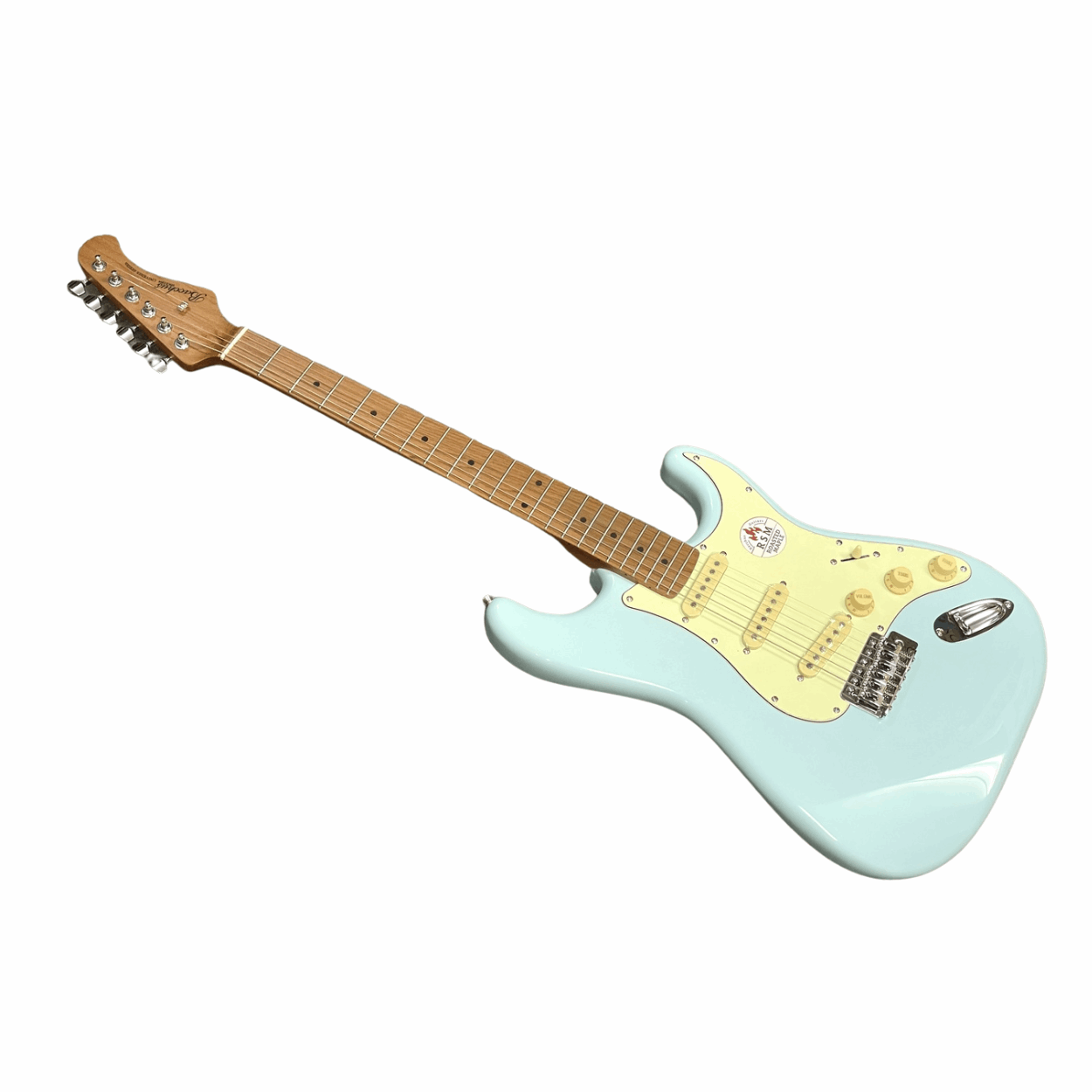 Bacchus Bst-1-rsm/m-ptl-sob Universe Series Roasted Maple Electric Guitar, Pastel Sonic Blue With Bag
