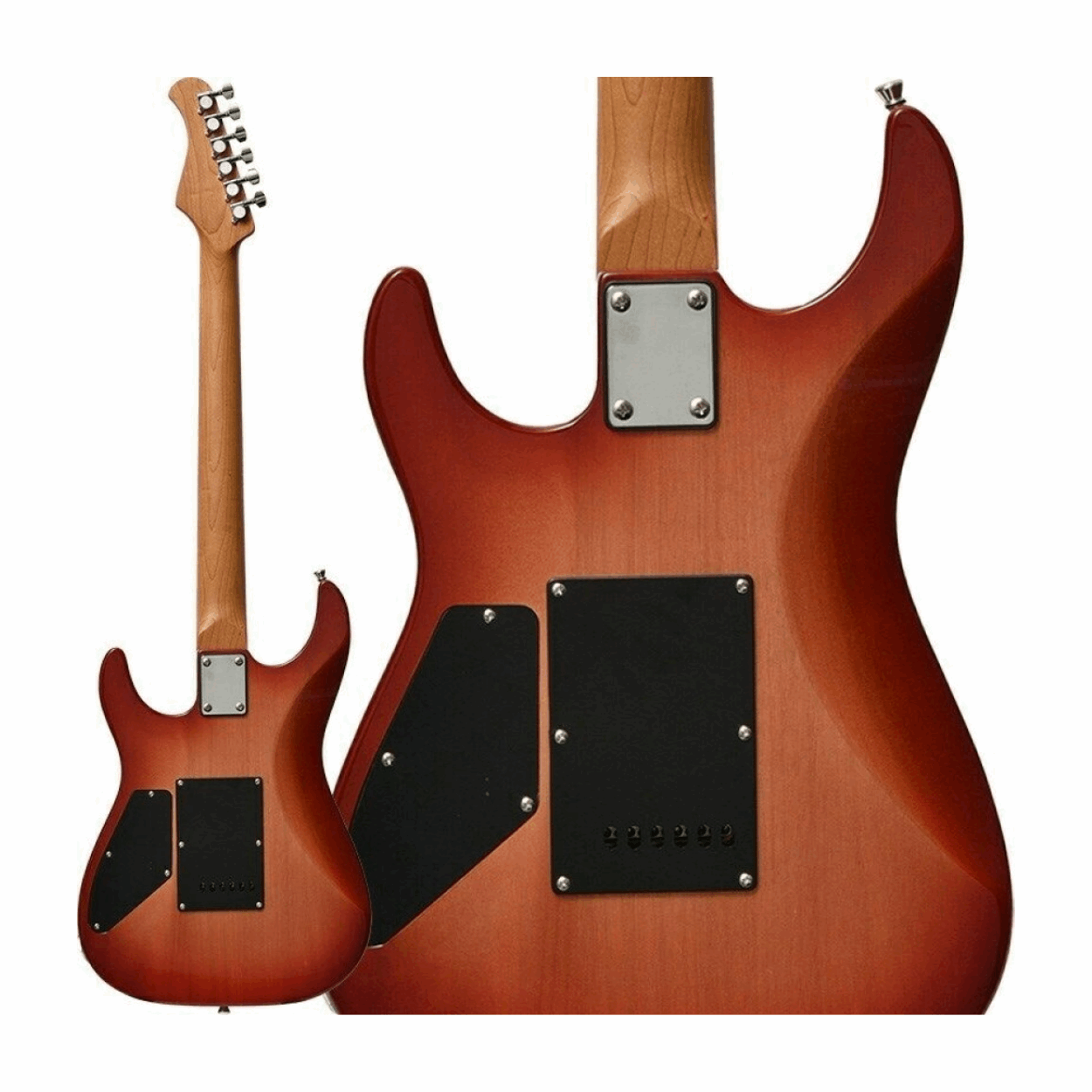 Bacchus Imperial24-bp-rsm/m Universe Series Roasted Maple Electric Guitar, Red Burst With Bag