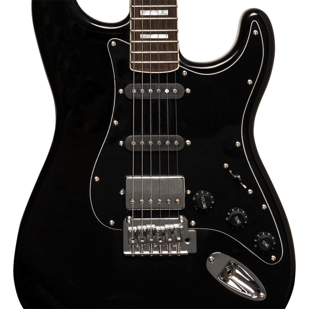 Stagg SES-60 BLK Solid Alder Body Electric Guitar - Black - Zoso Music