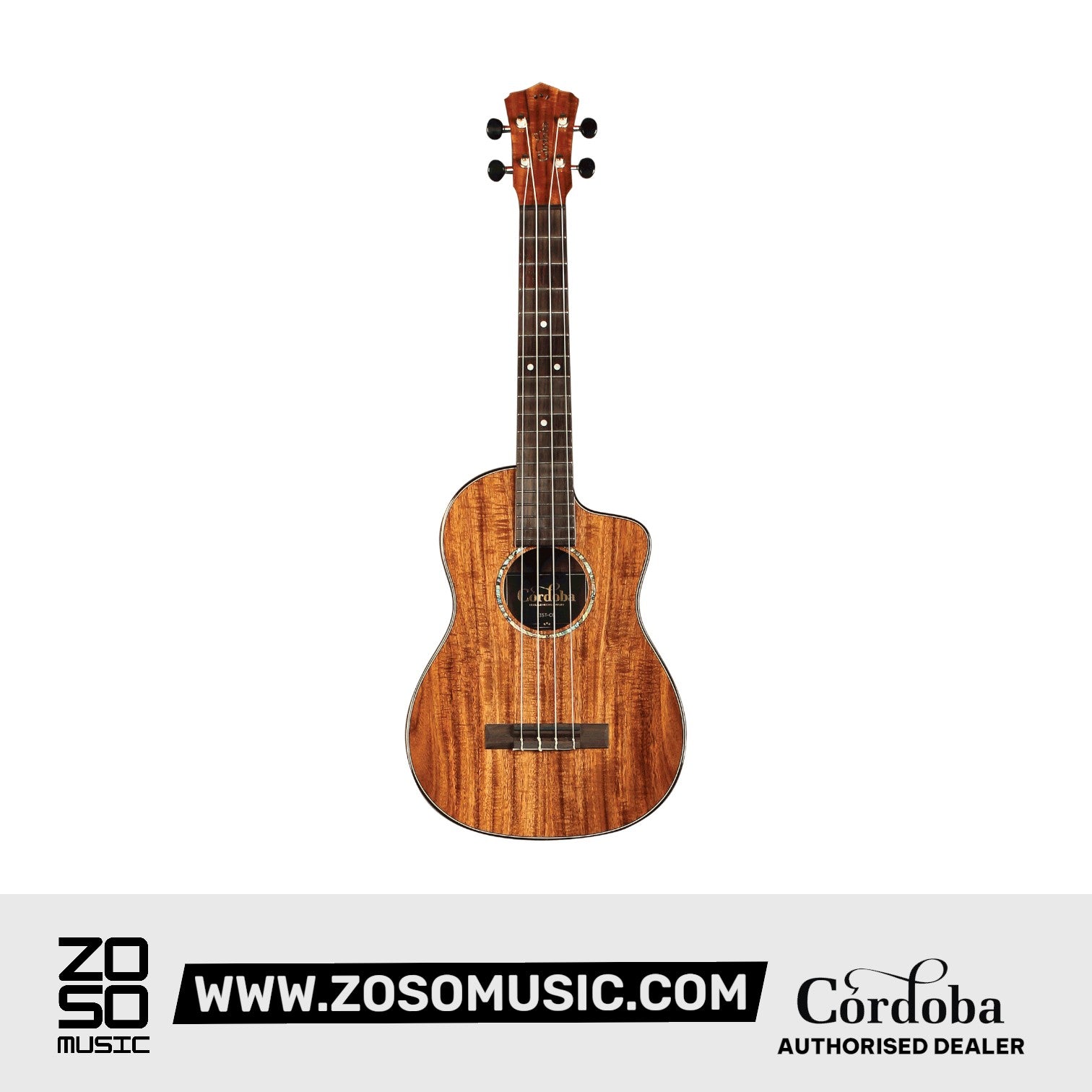 Cordoba 35T-CE Tenor Ukulele - Acacia Top, Acacia Back & Sides, with LR Baggs Pickup & Cordoba tenor polyfoam case |  CORDOBA |  UKULELE |  Zoso Music
