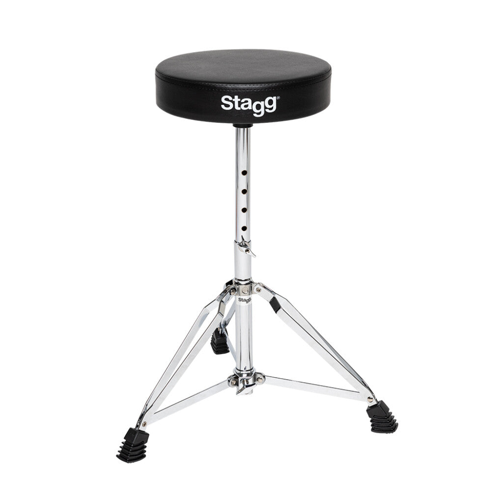 Stagg Double Braced Drum Throne - Chrome - Zoso Music